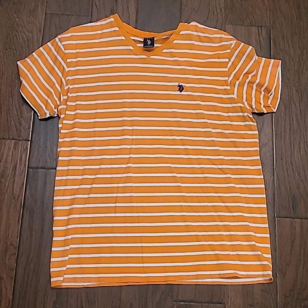 💥3for$12💥 US Polo Association men's striped V-neck t-shirt size Large